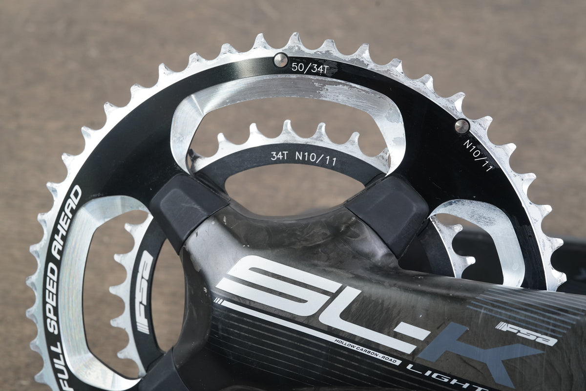 172.5mm 50/34T BB386 FSA SL-K Light Carbon Road Crankset SLK 586g