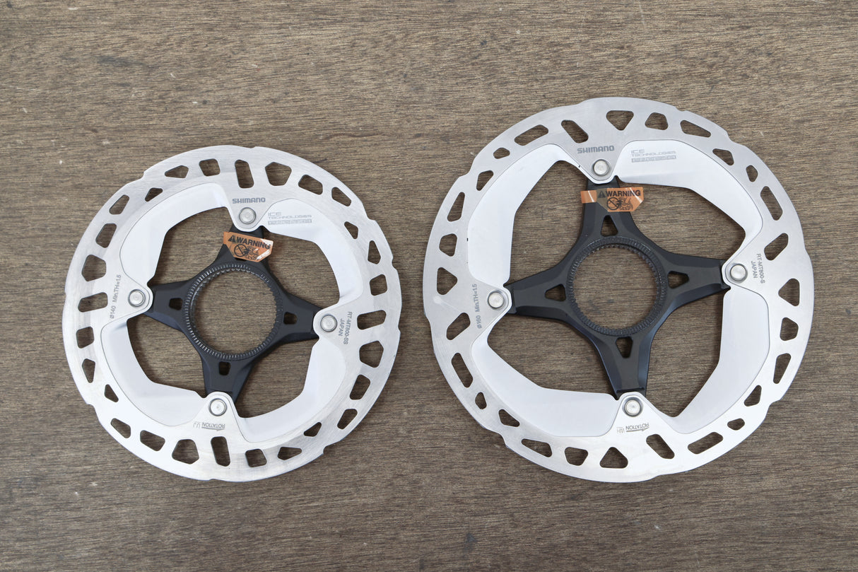 (2) 160mm/140mm Shimano XT RT-MT800 Center Lock Disc Brake Road CX MTB Rotors