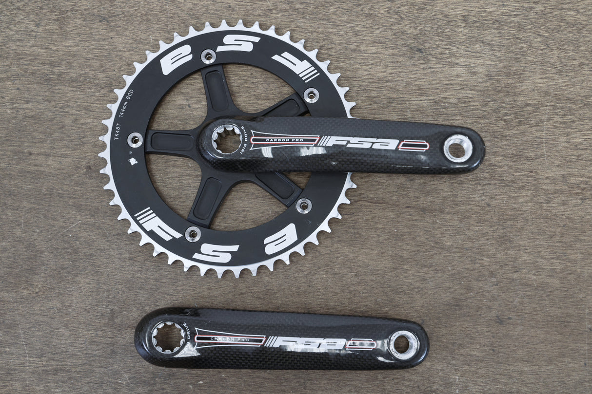 165mm 48T ISIS Drive FSA Carbon Pro Carbon Track Crankset
