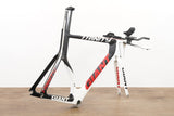M (Medium) Giant Trinity Carbon Rim Brake TT Triathlon Frameset + Cockpit