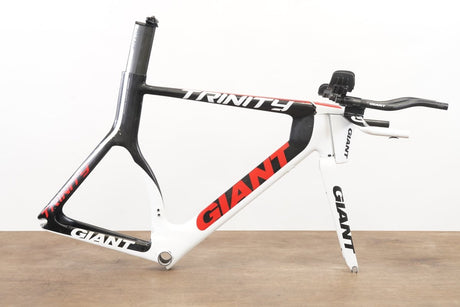M (Medium) Giant Trinity Carbon Rim Brake TT Triathlon Frameset + Cockpit