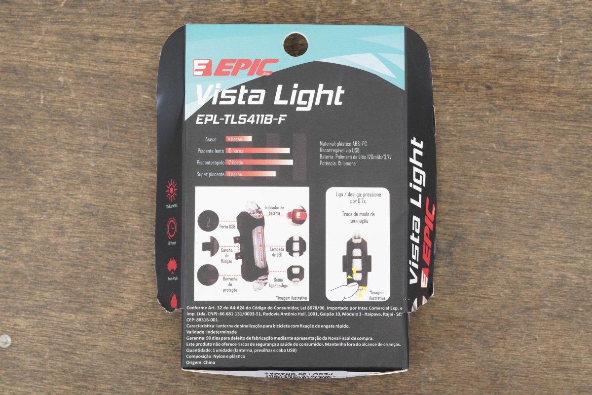 NEW Epic Vista Light Red LED Rear Light Cycling Road Gravel CX Bike