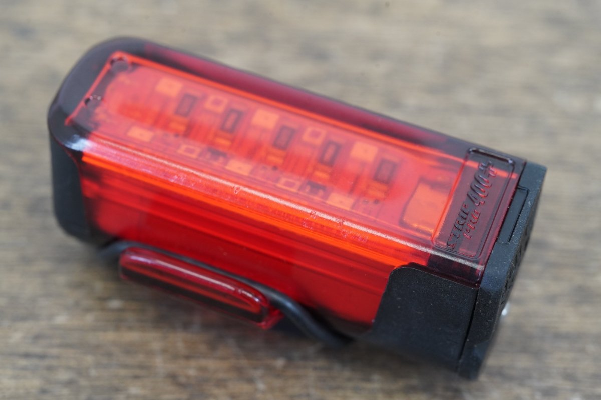 Red Lezyne Strip Pro 400+ USB Led Rear Light + Mount Cycling Road Gravel CX Bike