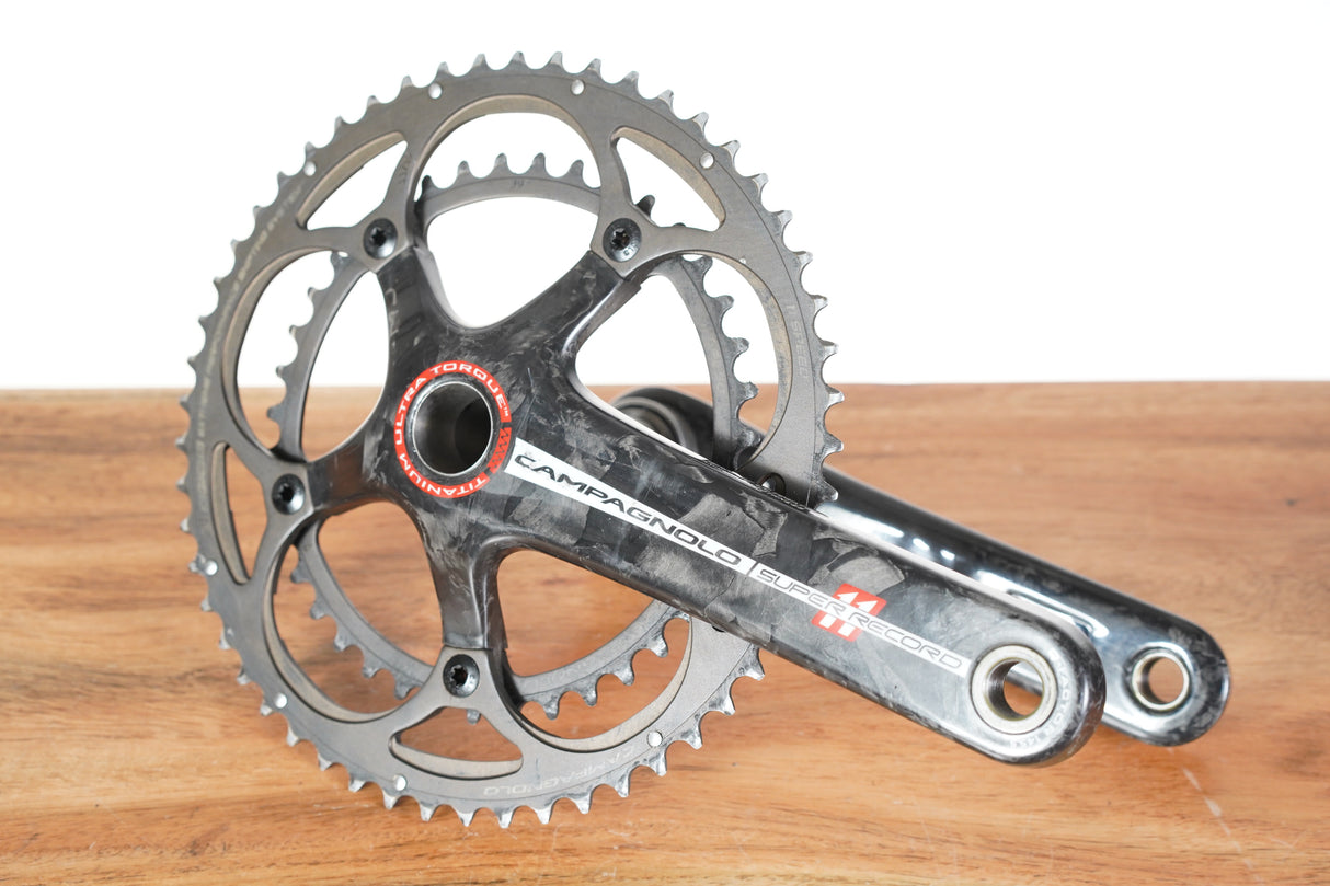 175mm 53/39T Campagnolo Super Record Titanium 11 Speed Carbon Crankset 595g