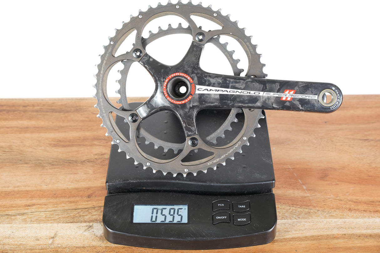 175mm 53/39T Campagnolo Super Record Titanium 11 Speed Carbon Crankset 595g